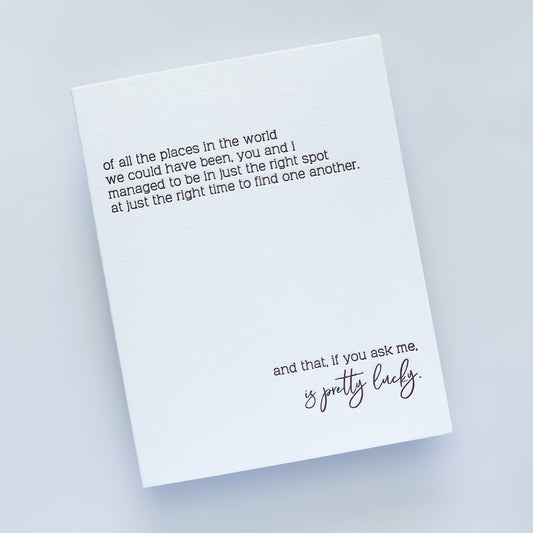 Pretty Lucky Letterpress Card image 1