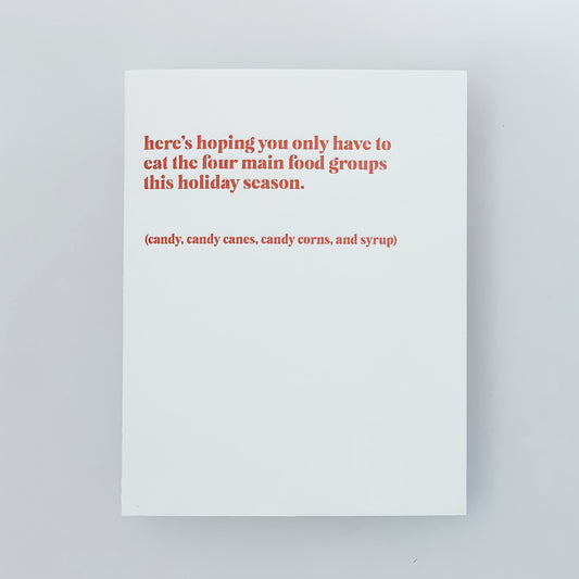 Four Food Groups Letterpress Greeting Card image 1