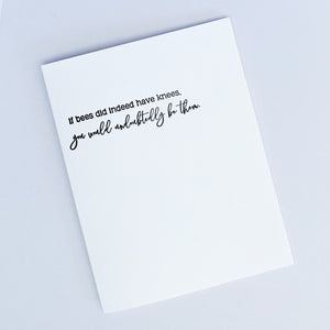 Bees Knees Letterpress Greeting Card image 1