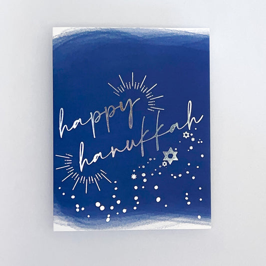 Happy Hanukkah Silver Foil Card Set image 1