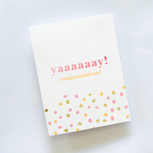 Yaaaay! Ombre & Gold Foil Dots Card image 1