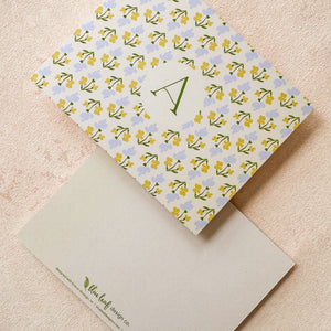 Floral Pattern Initial Note Cards