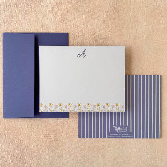 Garden Script Initial Note Cards