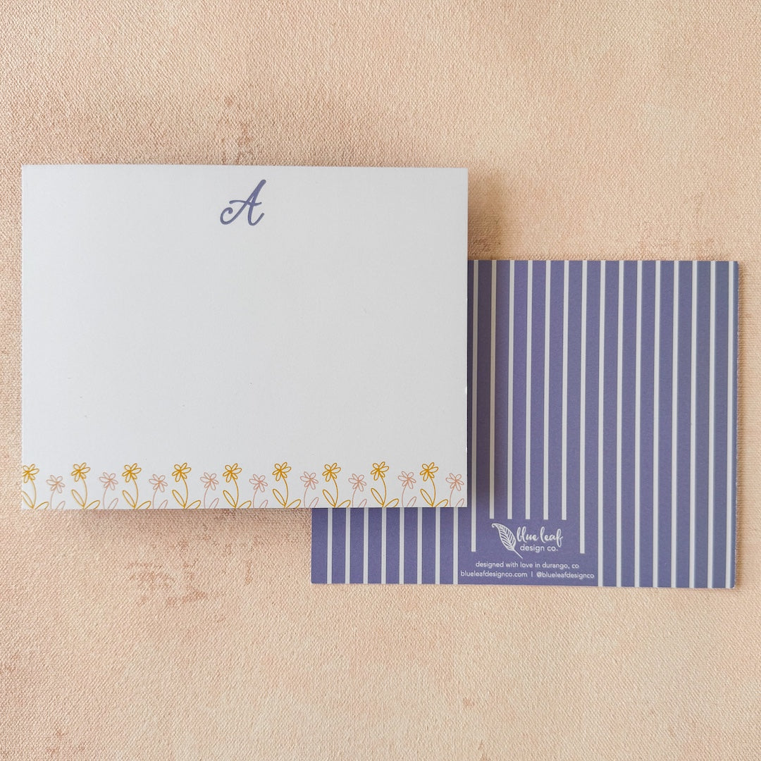 Garden Script Initial Note Cards