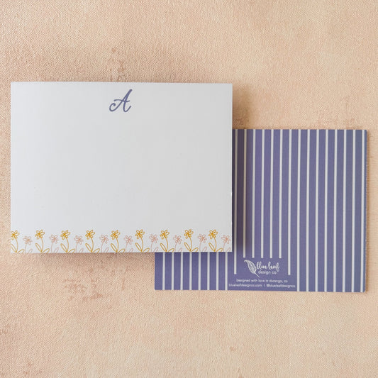 Garden Script Initial Note Cards