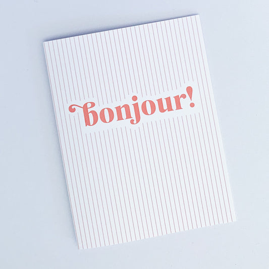 Bonjour Stripes Greeting Card