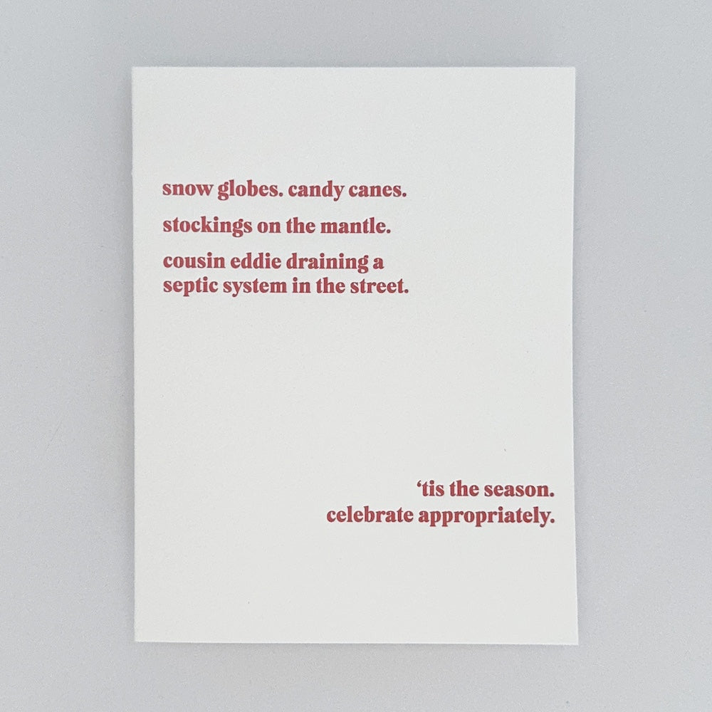 Christmas Vacation Letterpress Greeting Card