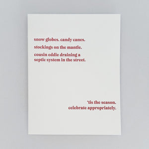 Christmas Vacation Letterpress Greeting Card