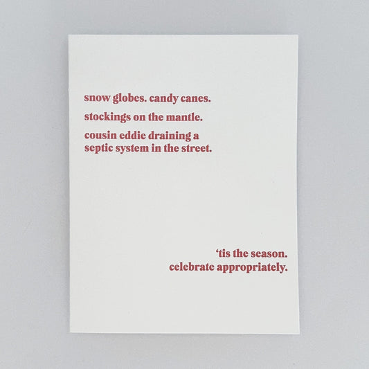 Christmas Vacation Letterpress Greeting Card