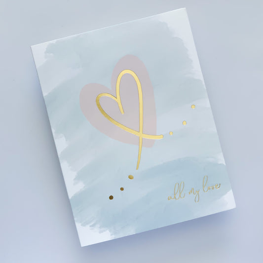 All My Love Gold Foil Valentines Card image 1