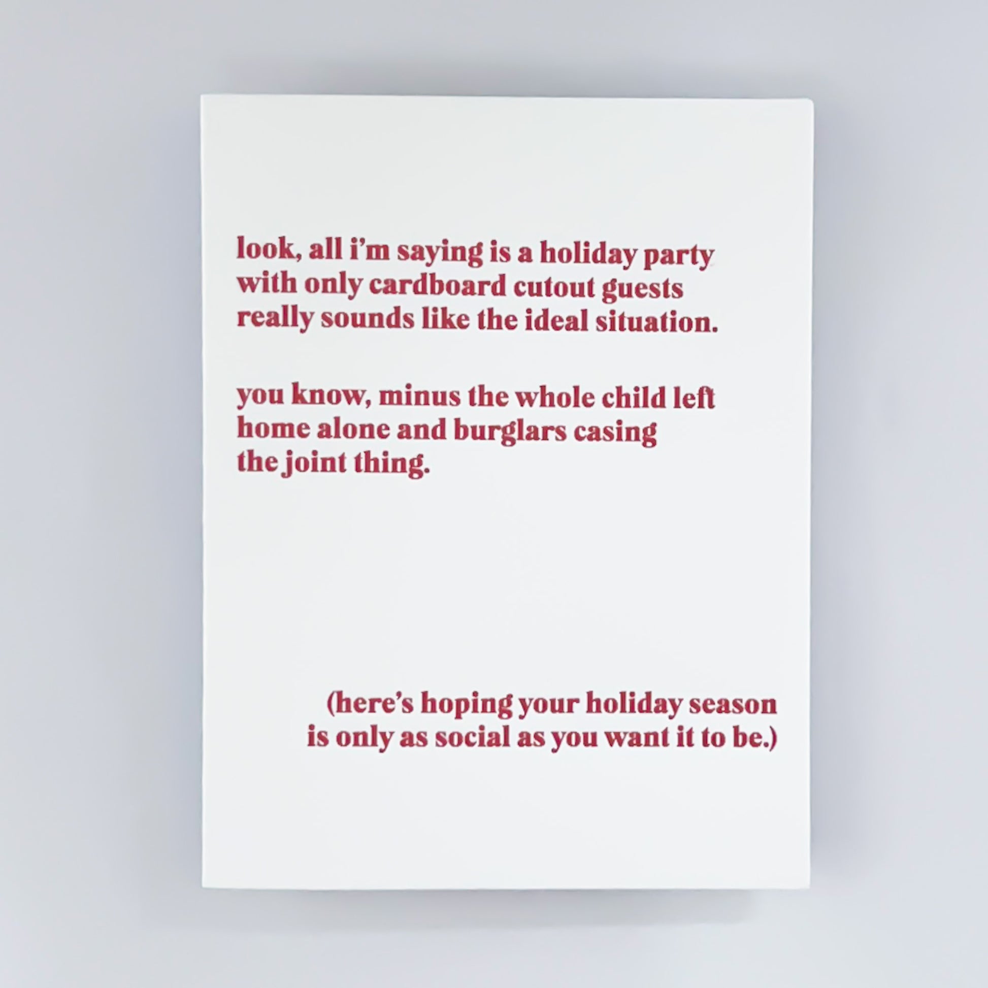 Home Alone Letterpress Greeting Card image 1