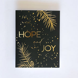 Hope & Joy Gold Foil Holiday Card Set image 1