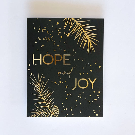 Hope & Joy Gold Foil Holiday Card Set image 1