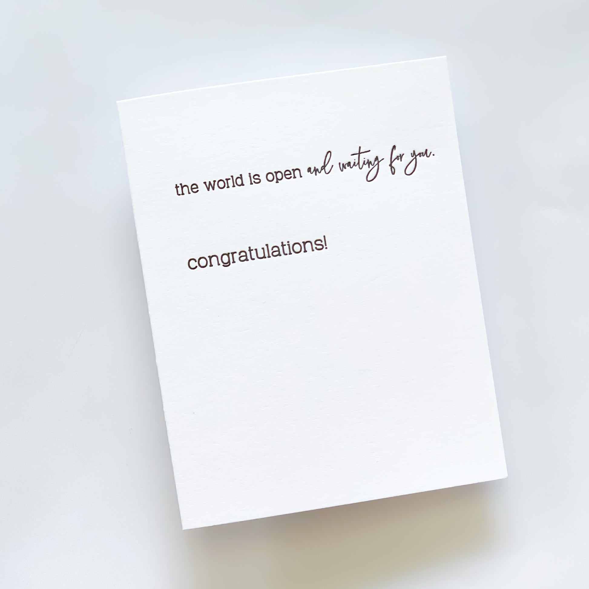 World is Open Congratulations Letterpress Card image 1