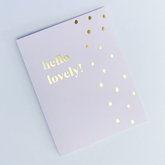 Hello Lovely Dots Greeting Card