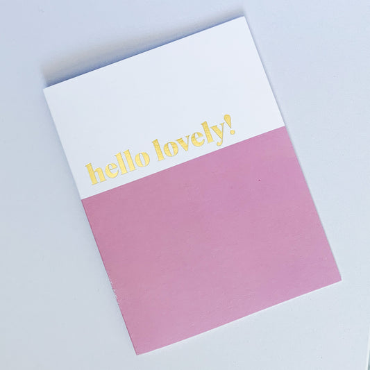 Hello Lovely Colorblock Greeting Card