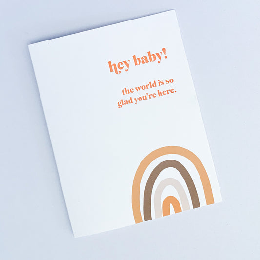 Hey Baby Letterpress Greeting Card