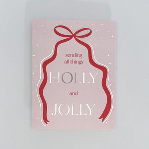 Holly Jolly Ribbon Holiday Card Set