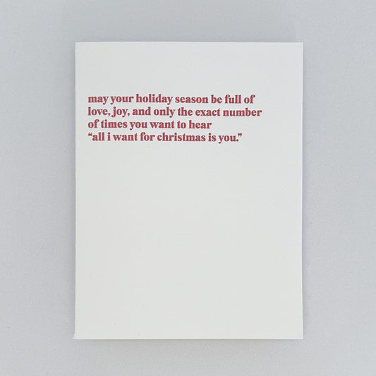 Mariah Carey Letterpress Greeting Card