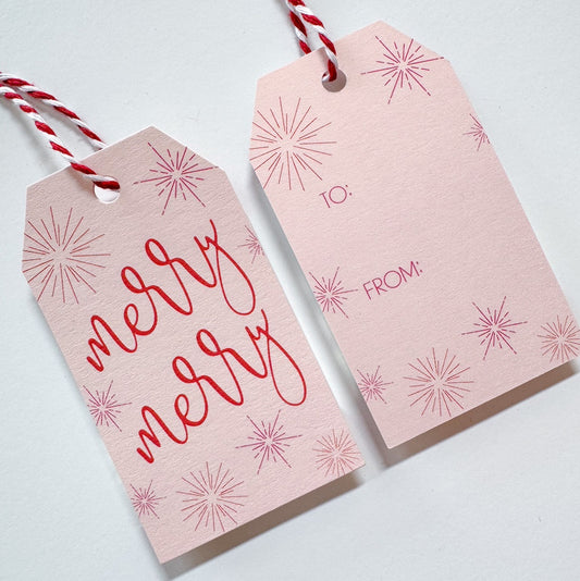 Merry Merry Pink Gift Tags