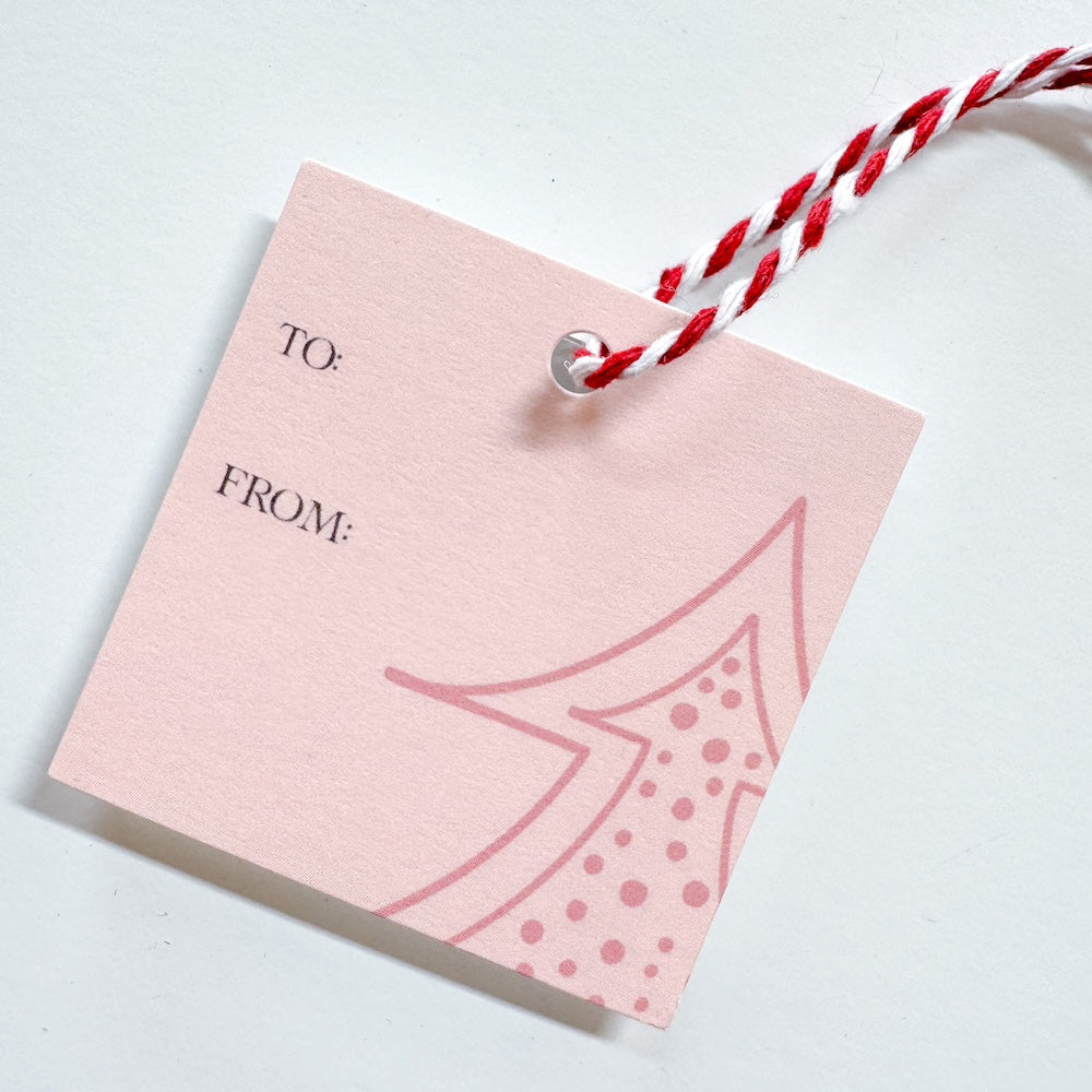 Pink Polka Dot Tree Gift Tags