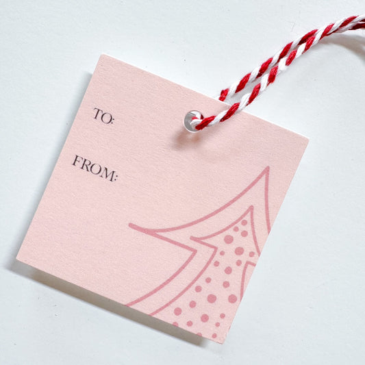 Pink Polka Dot Tree Gift Tags