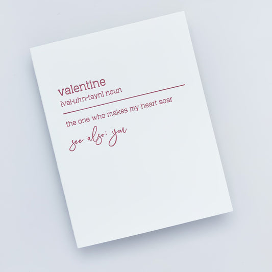 Definition of a Valentine Letterpress Card